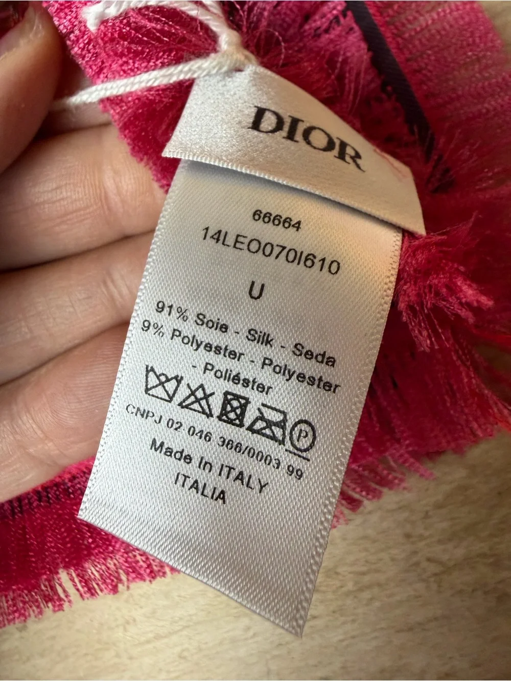 Dior Hot Pink and Black Leopard mitzah Print Silk Scarf NWT Full Set